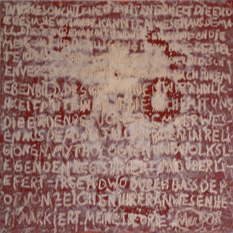 Grafik: Signs, Öl auf Leinwand, 50x50 cm