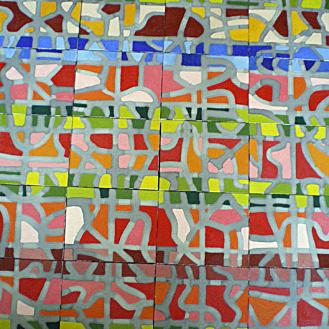 Grafik: Garden Green II, Mischtechnik auf Leinwand, 150x160 cm